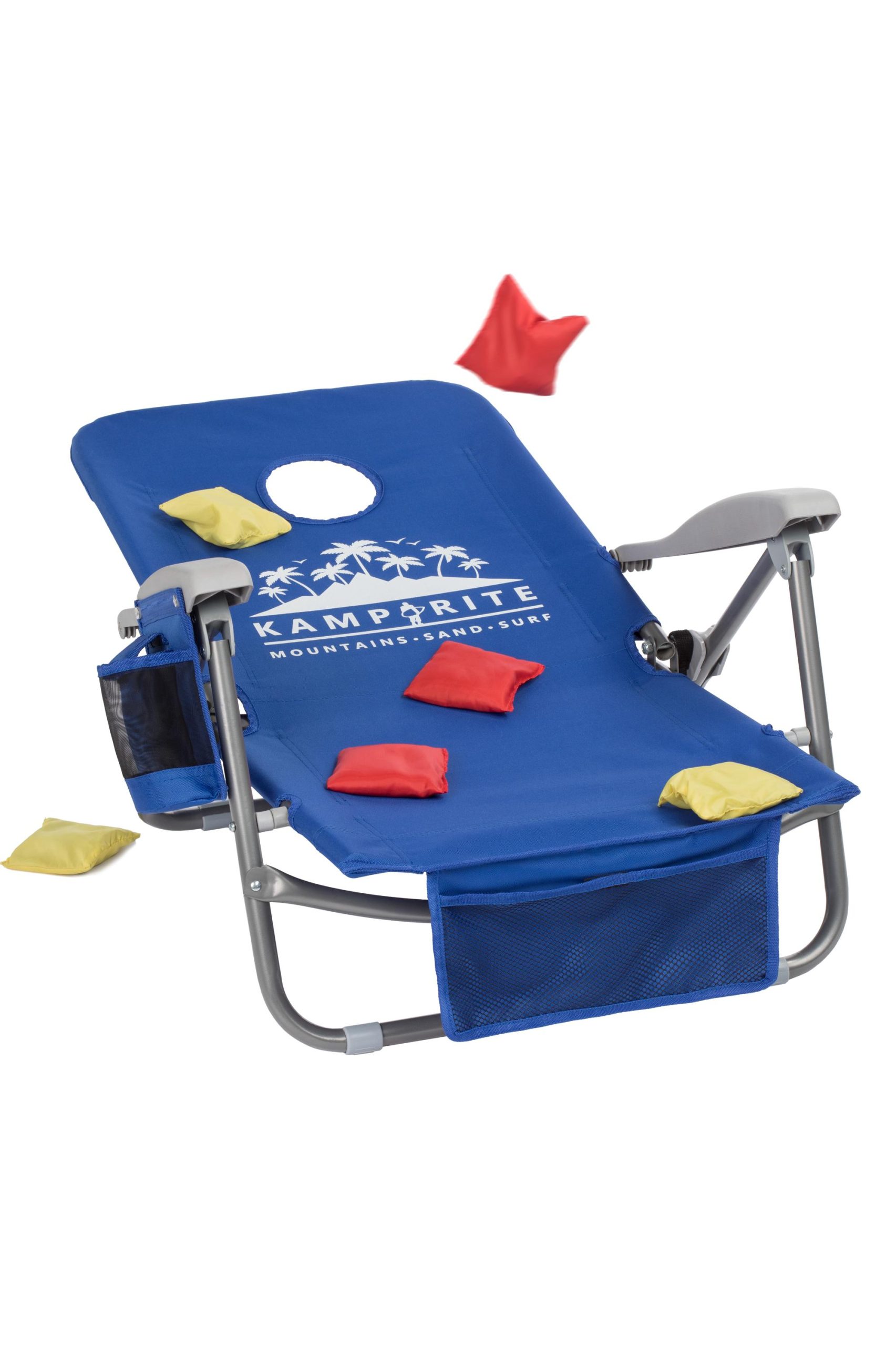 Beach Chair Combo Cornhole Game With Backpack Straps