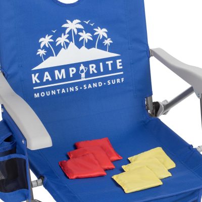Beach Chair Combo Cornhole Game With Backpack Straps