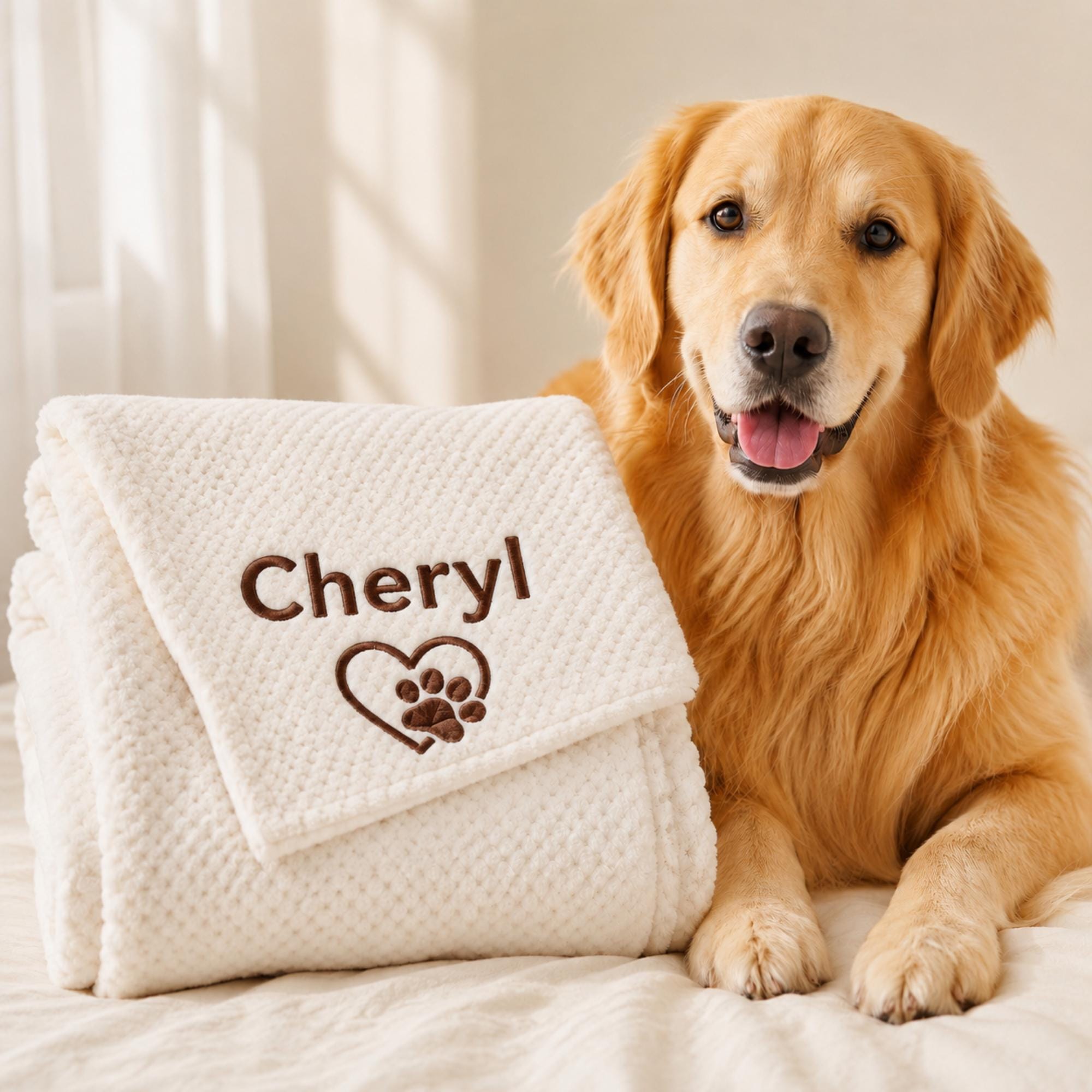 Personalized Dog Blanket Custom Embroidered Pet Cat Mom