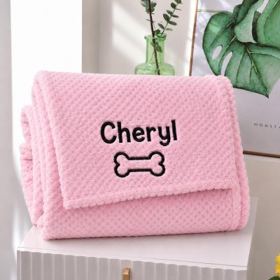 Personalized Dog Blanket Custom Embroidered Pet Cat Mom