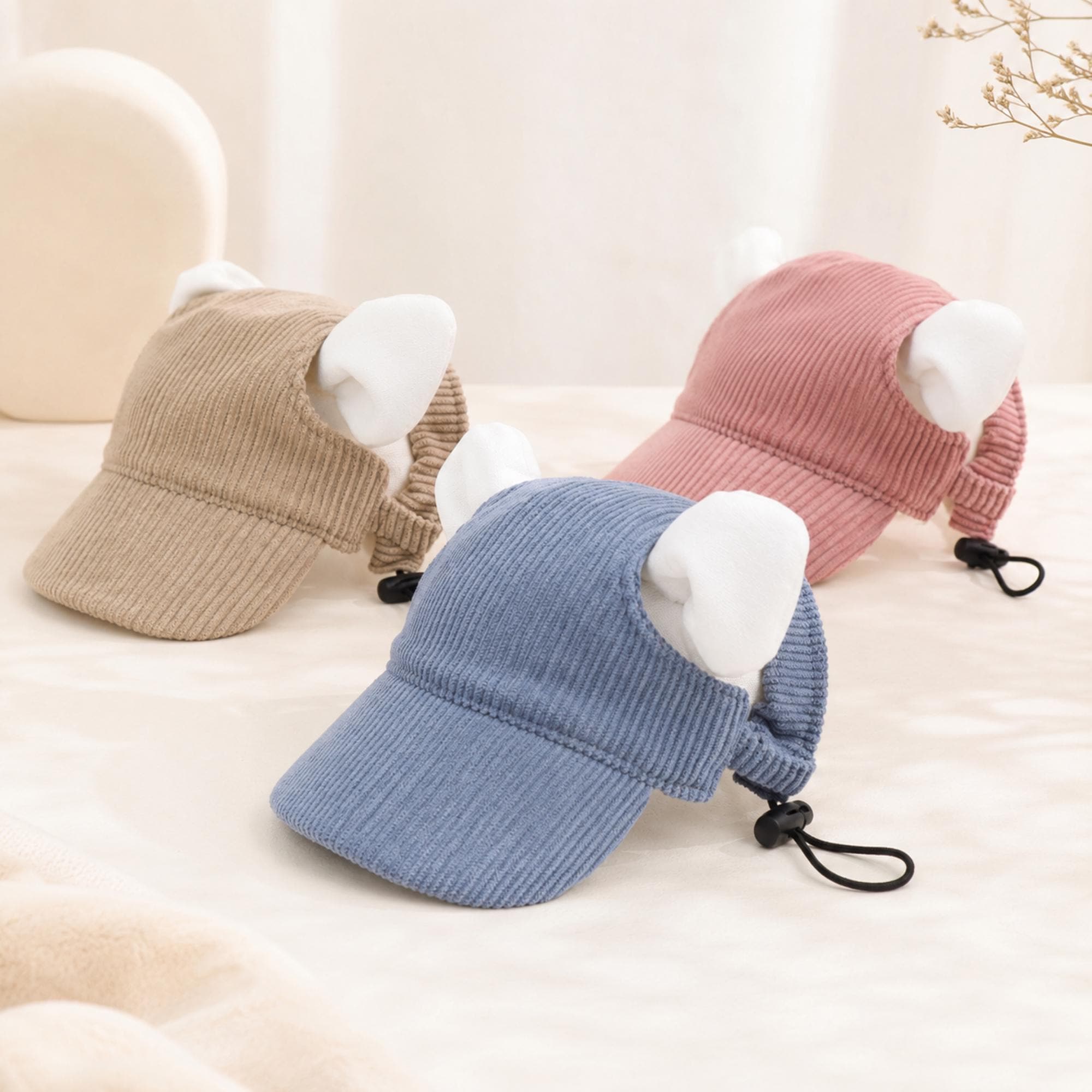 Corduroy Dog Baseball Cap Adjustable Pet Sun Hat