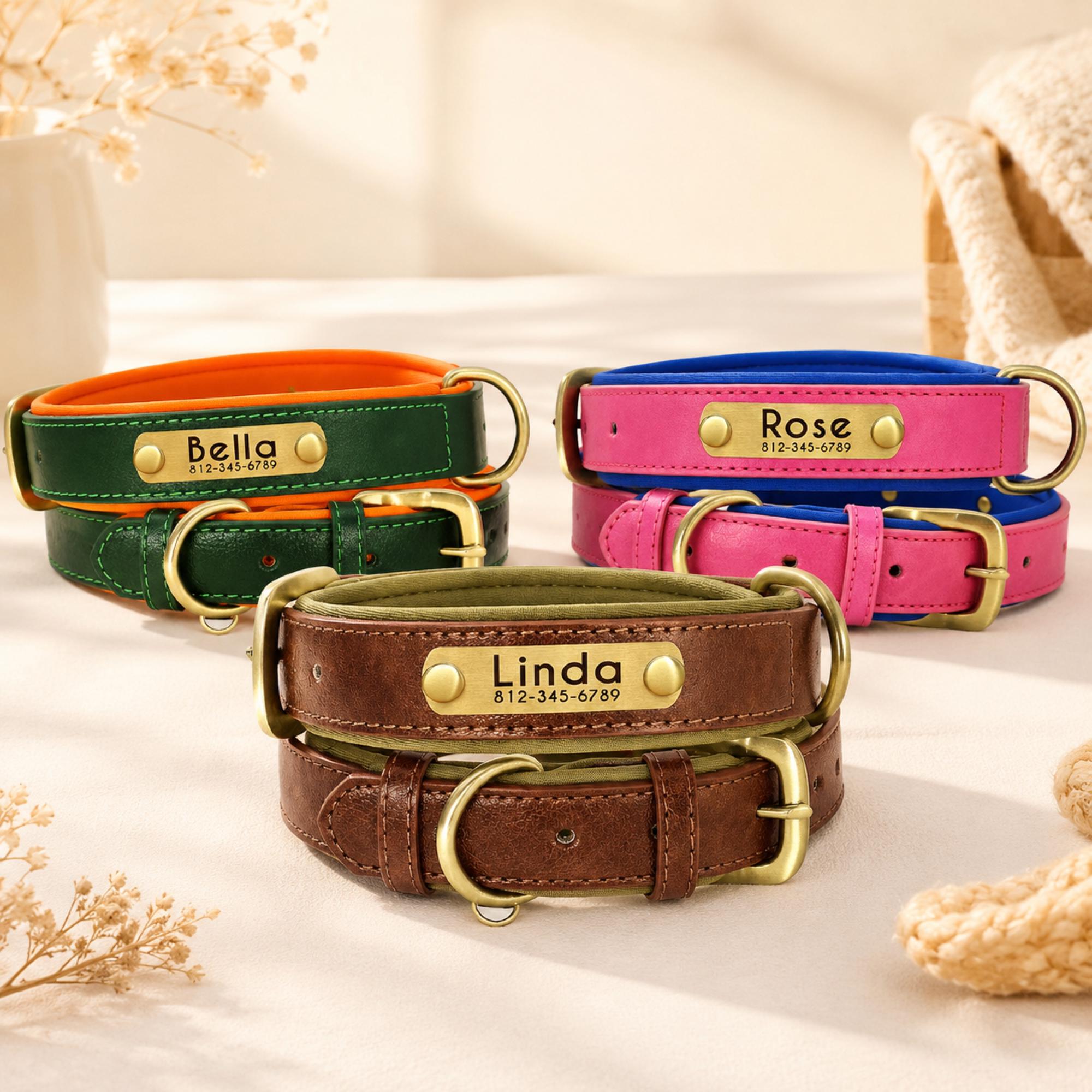 Custom Dog Collar Personalized Name Phone Pet Neckband