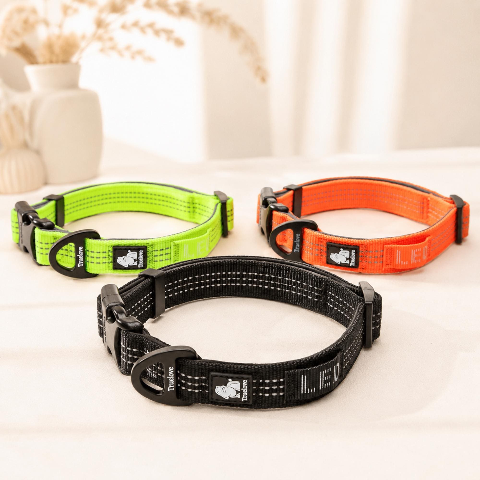 Reflective Nylon Dog Collar Adjustable Padded 3m Puppy
